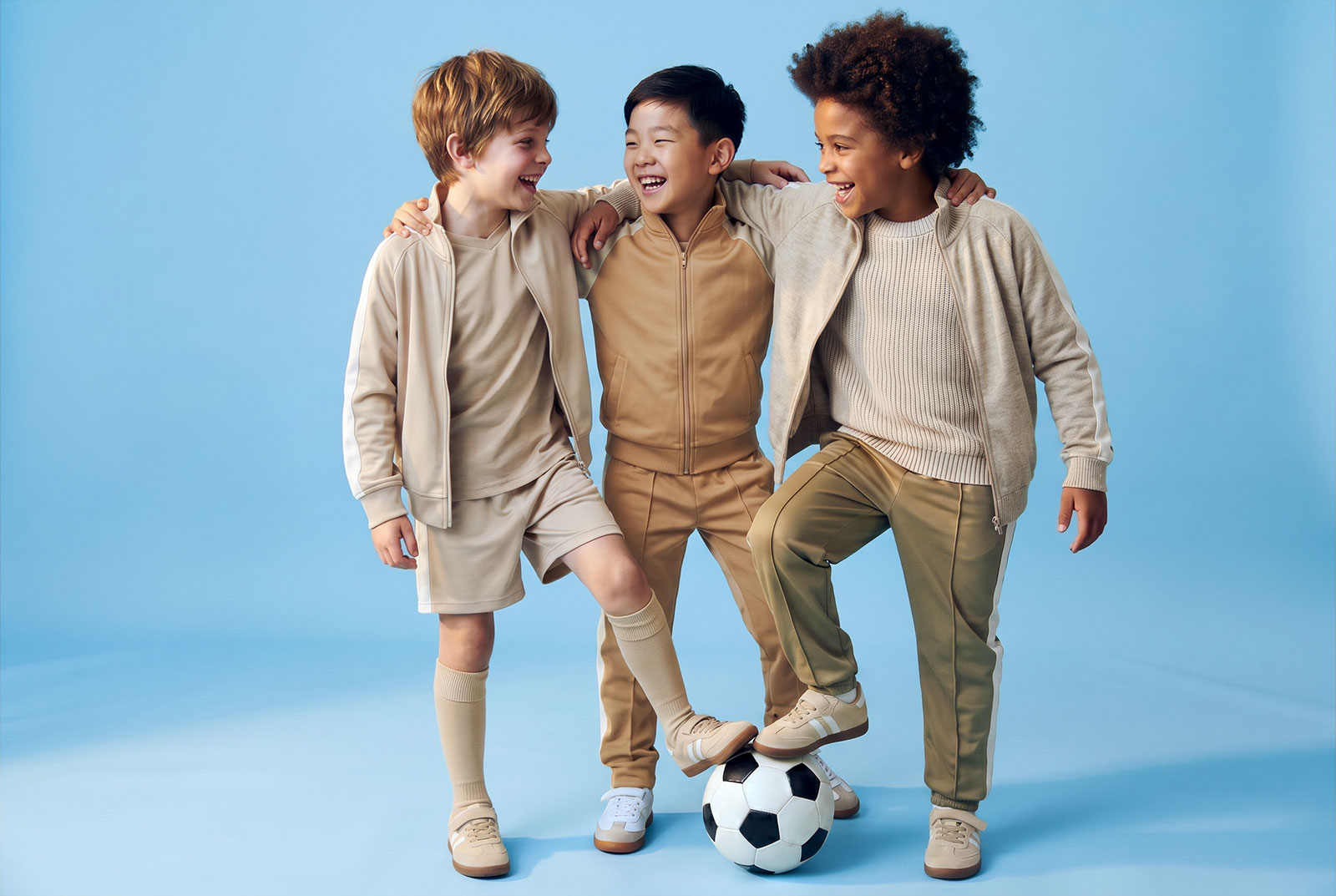 Equipo infantil con equipaciones de fútbol ROOTS